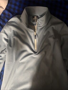 FootJoy Light Blue Quarter-Zip Thermoregulator Pullover